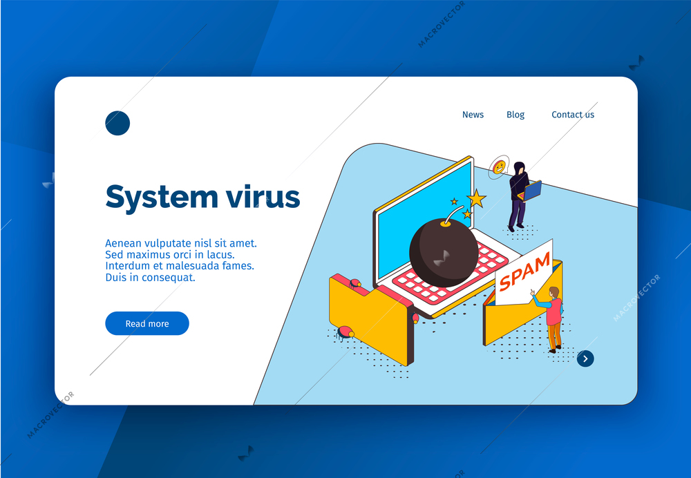 Isometric cyber security concept banner website design with clickable links buttons and conceptual images with text vector illustration