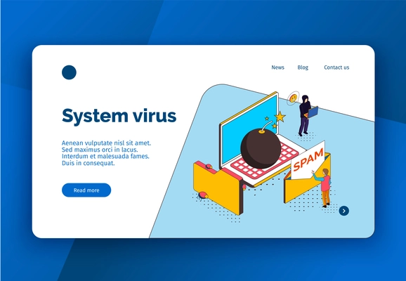 Isometric cyber security concept banner website design with clickable links buttons and conceptual images with text vector illustration