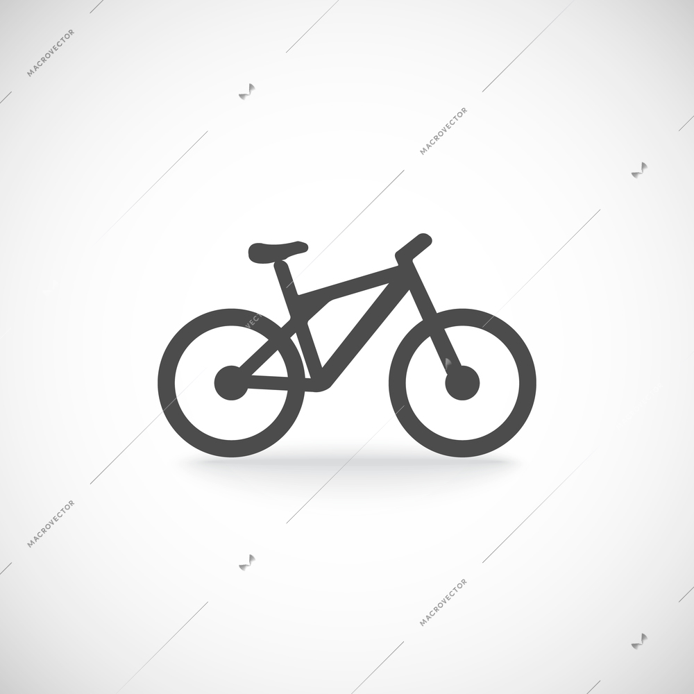 Single silhouette bicycle mountain icon isolated in black color vector illustration