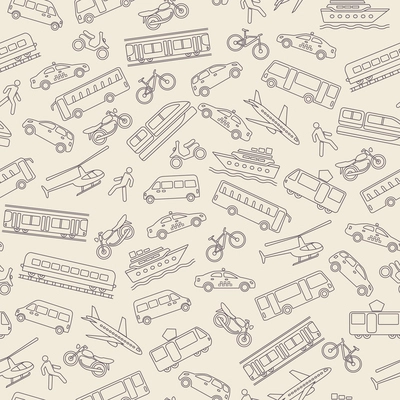 Transportation cars seamless background pattern vector illustration