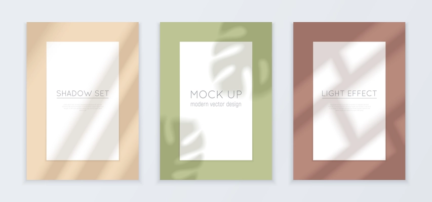 Window light and shadow realistic banners set with light effect isolated vector illustration