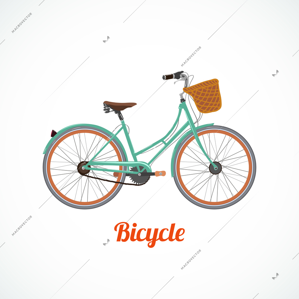 Vintage bicycle symbol or poster vector illustration isolated