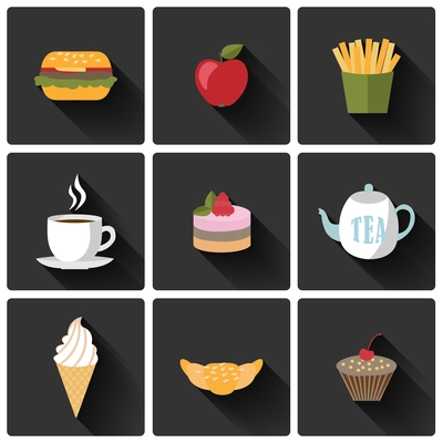 Food and dring icons set vector illustration