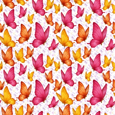 Colorful romantic butterflies decoration seamless pattern vector illustration