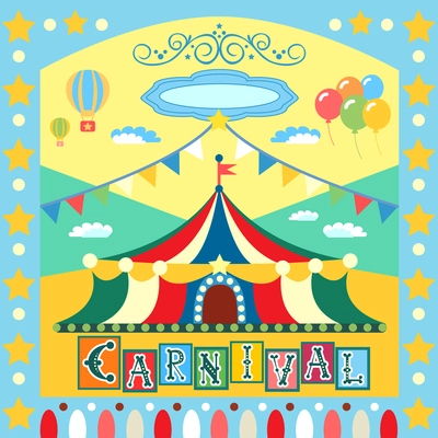 Colorful carnival poster or card template vector illustration