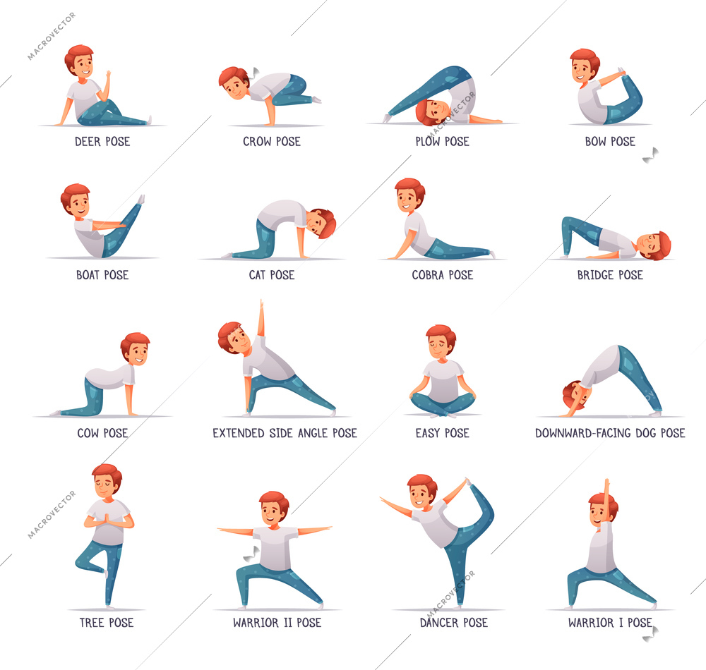 20 Easy Yoga Poses for Beginners with a Free Printable - Nerdy Mamma