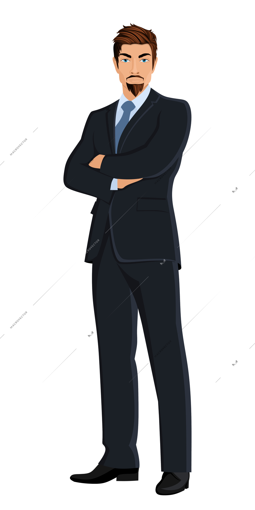 Full length body businessman isolated on white background vector illustration