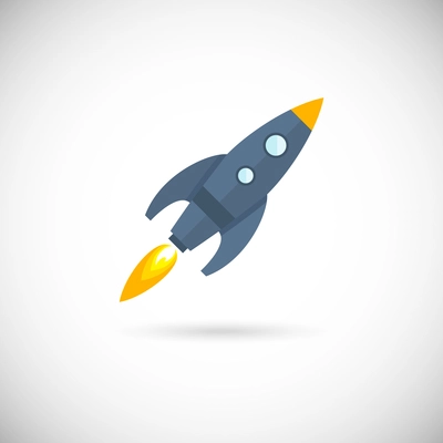 Aircraft icon space rocket isolated on white background vector illustration.