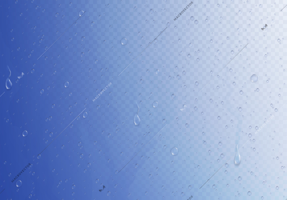 Misted glass background transparent composition with lots of small water drops on steamy glossy gradient surface vector illustration