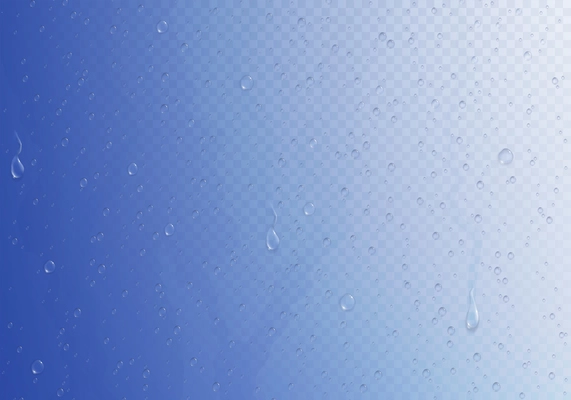 Misted glass background transparent composition with lots of small water drops on steamy glossy gradient surface vector illustration