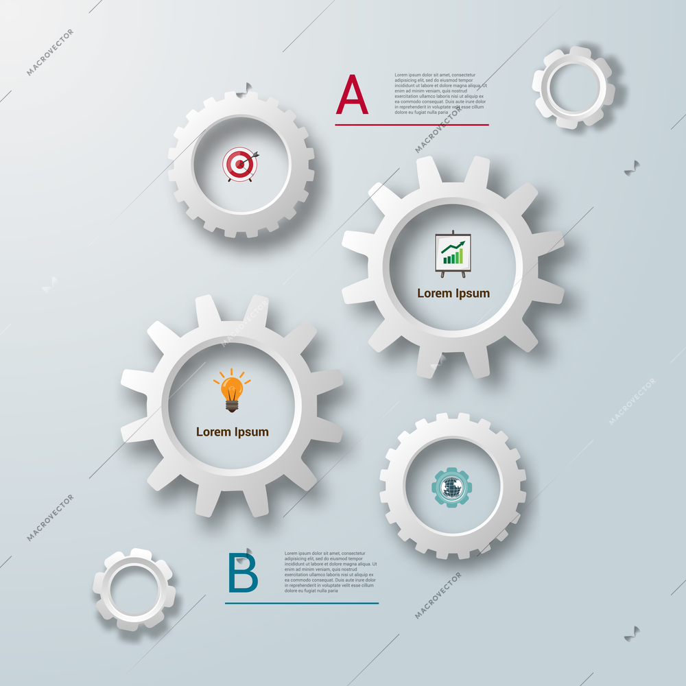 Abstract paper chart  business infographics elements template vector illustration