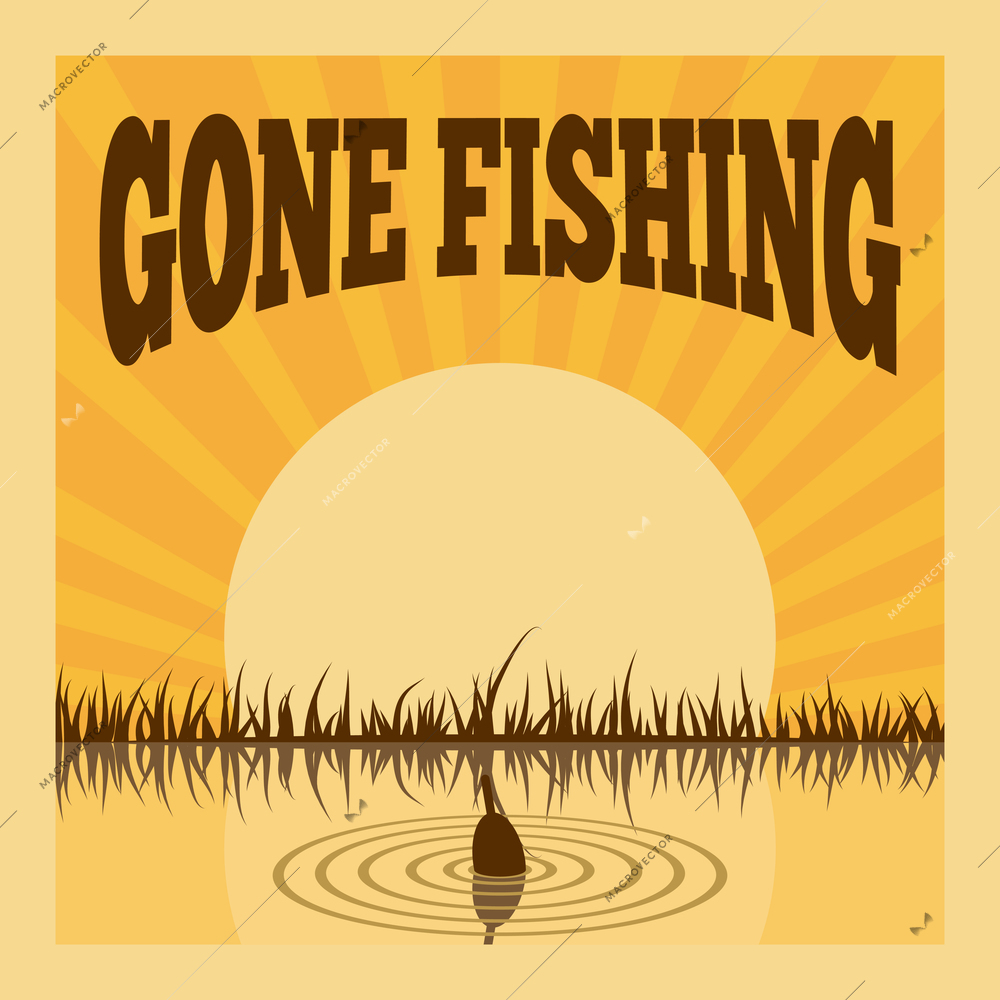 Fishing poster for leisure recreation hobby summer layout vector illustration