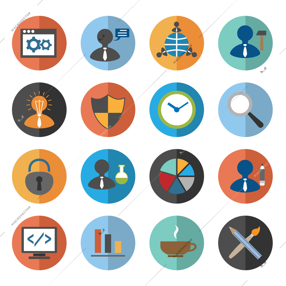 SEO mobile computer website optimization icons set isolated vector illustration