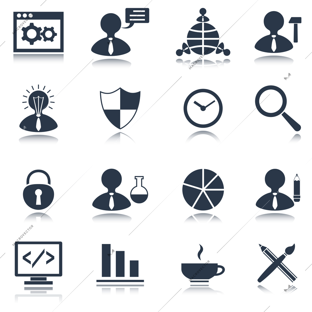 SEO mobile computer website search optimization black icons set isolated vector illustration