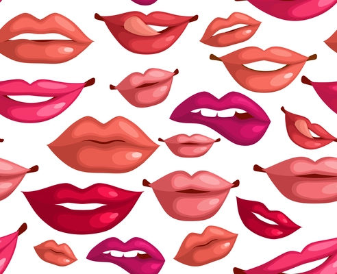 Seamless pattern of lips kiss for romance valentine design vector illustration