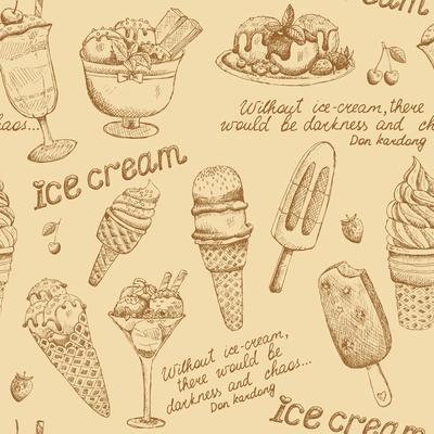 Ice cream vintage pattern background vector illustration