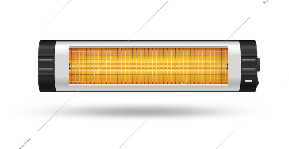 Infrared heater realistic composition with isolated image of heater head with shadow on blank background vector illustration