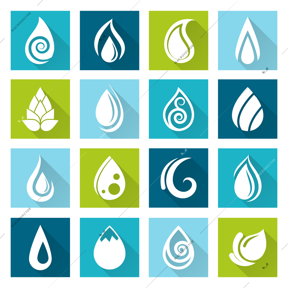 Set of water drops icons set for healthy medicine design vector illustration
