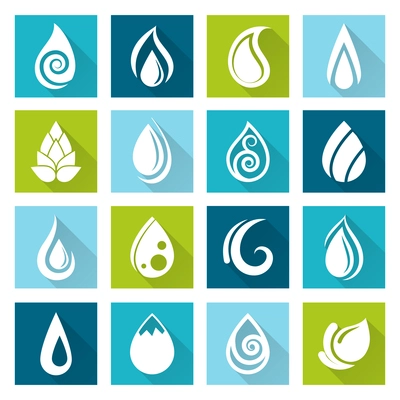 Set of water drops icons set for healthy medicine design vector illustration