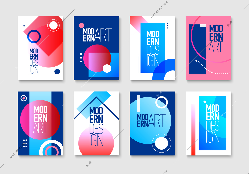 Modern creative art design vertical banners set for business cards flyers and brochures isolated flat vector illustration