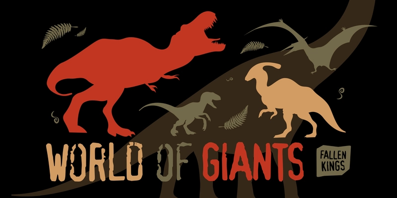 World of giants cartoon background with representatives of extinct predator of jurassic period flying bipeds and quadrupeds lizards vector illustration