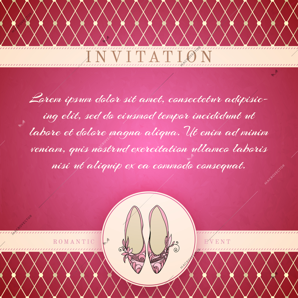 Cinderella princess invitation card template vector illustration
