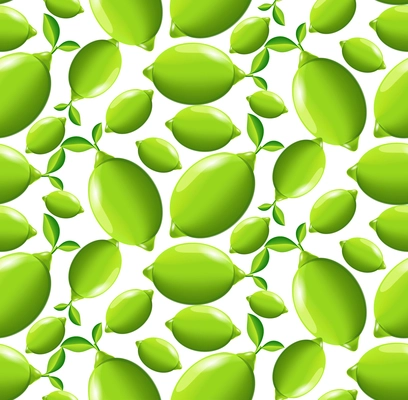 Green ripe fresh fruit lime seamless pattern vector illustration