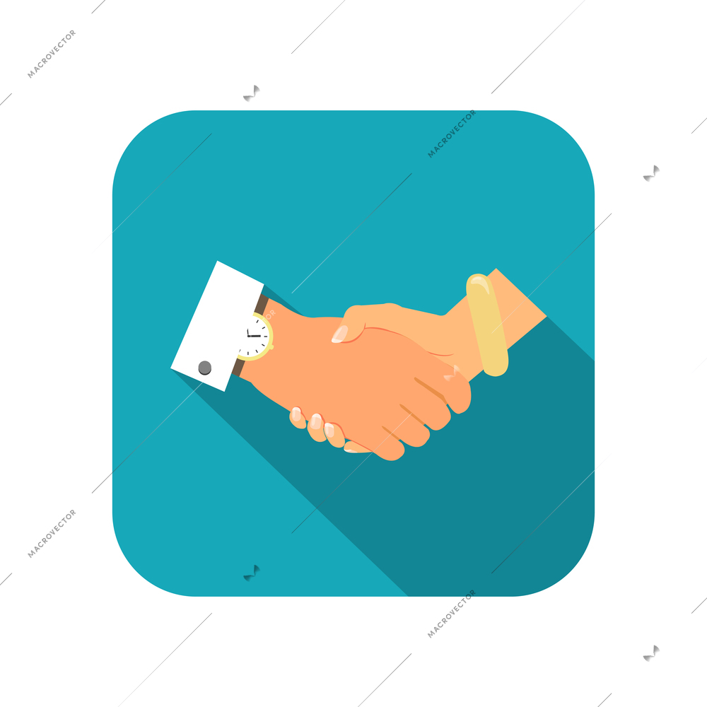 Business person handshake flat icon vector illustration