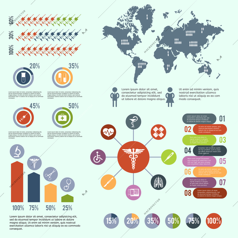 Medical healthcare emergency first aid infographic vector illustration