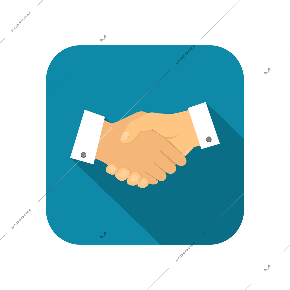 Businessman handshake concept flat icon vector illustration