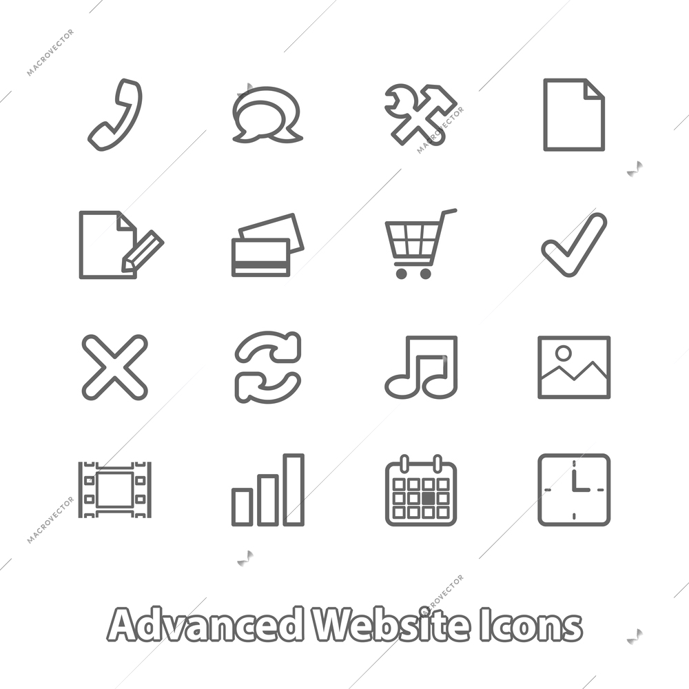 Set of website icons for online shopping, contour flat isolated vector illustration