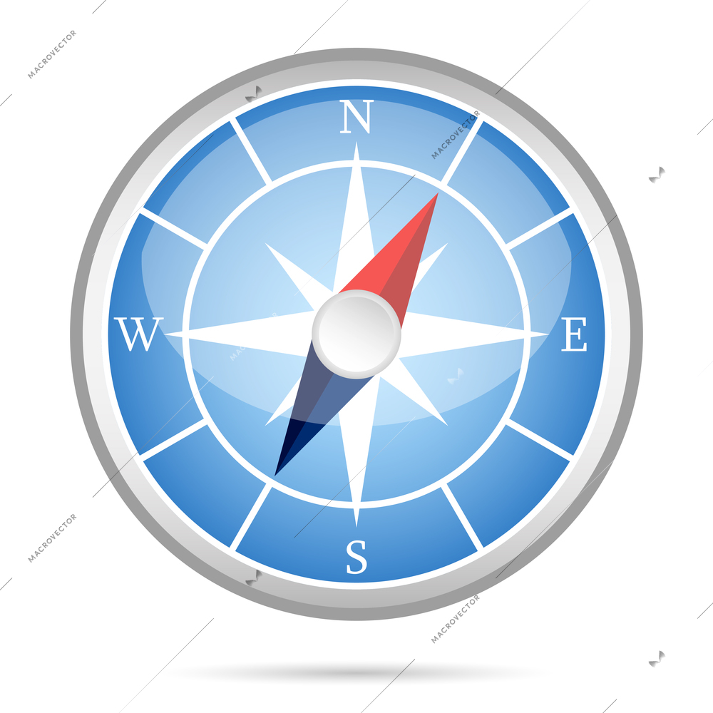 Modern compass icon symbol isolated vector illustration