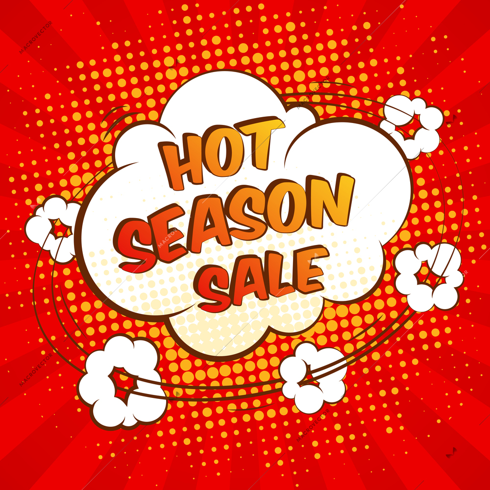 Hot season sale advertising promotion special offer speech bubble vector illustration