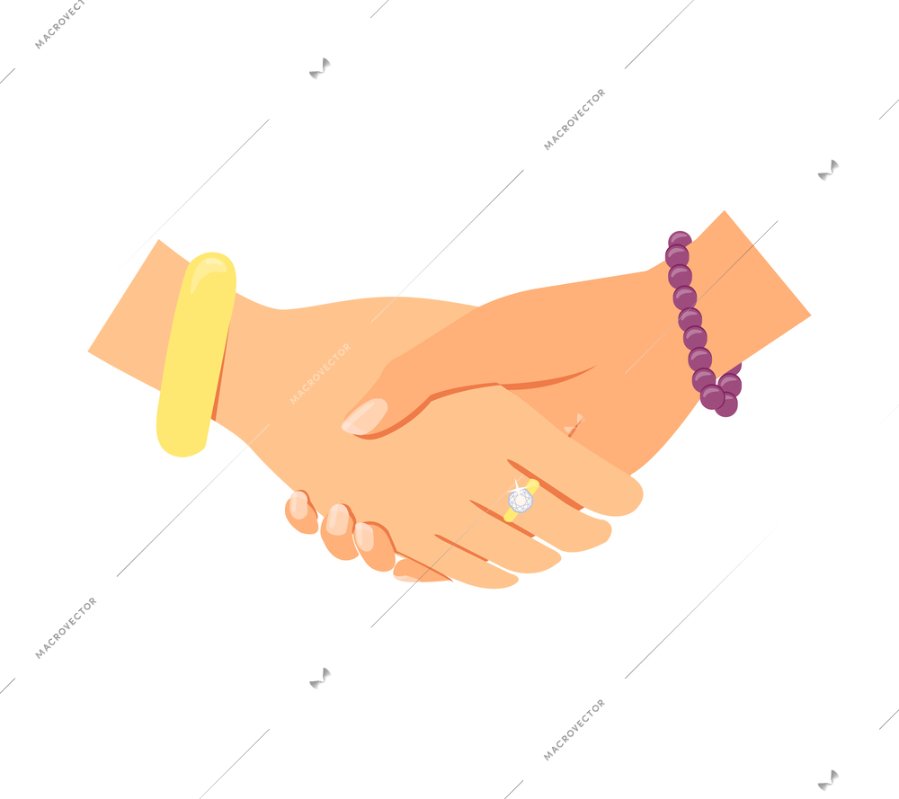 Business women handshake icon isolated vector illustration