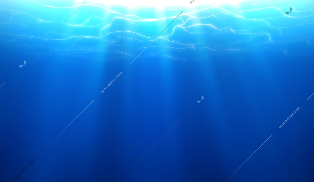 Water ripple sunshine effect realistic background with the sun s rays make their way through the water vector illustration