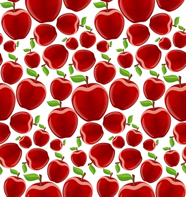 Ripe fresh natural organic fruit apple seamless pattern vector illustration