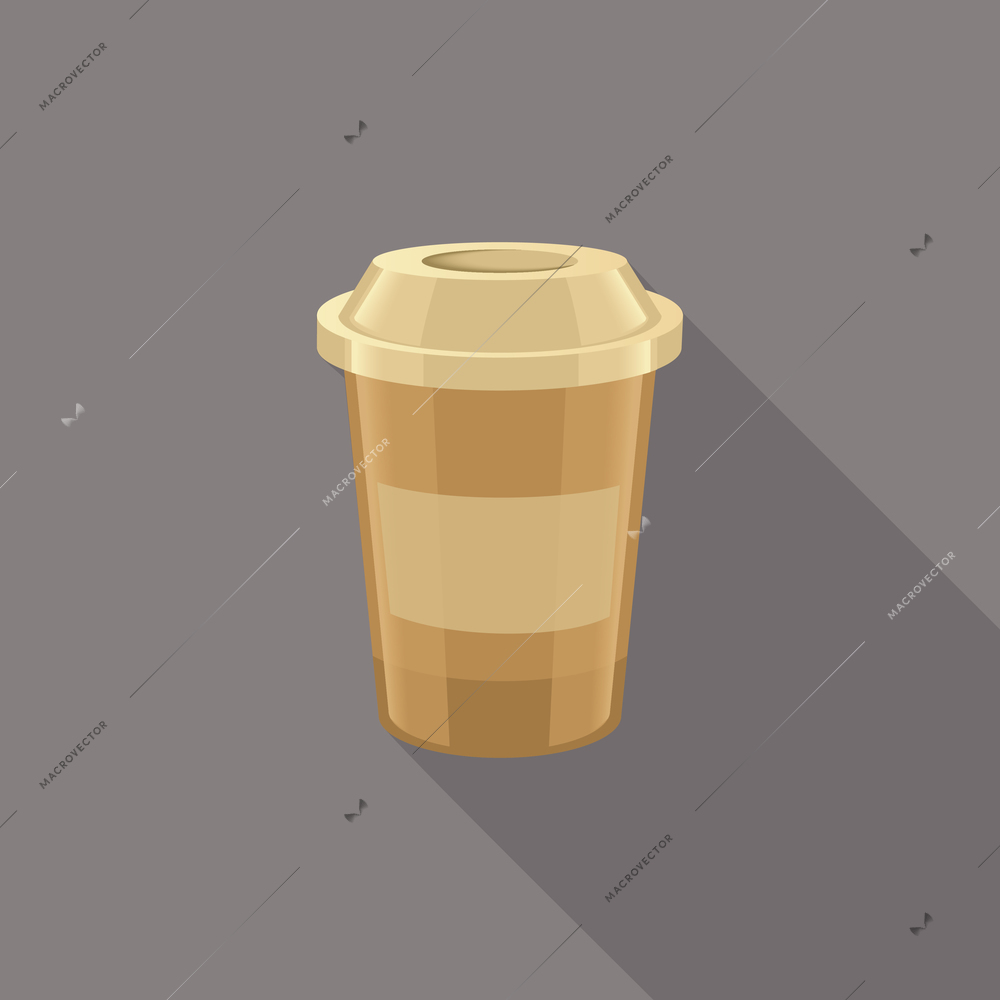 Coffee paper takeaway cup isolated on grey background vector illustration