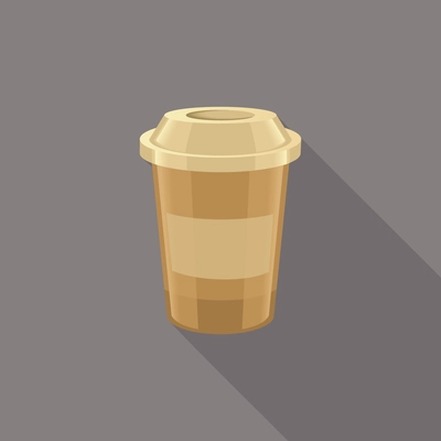 Coffee paper takeaway cup isolated on grey background vector illustration