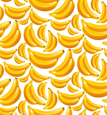 Yellow ripe fresh fruit banana seamless pattern vector illustration