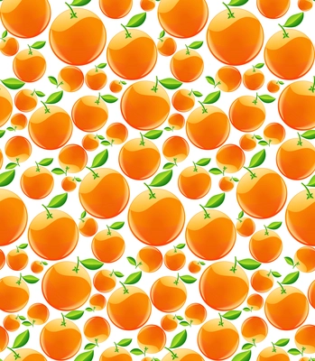 Ripe fresh natural organic fruit summer orange seamless pattern vector illustration