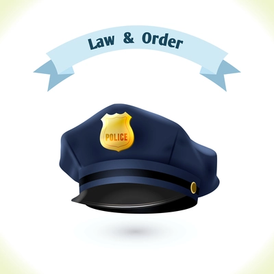 Law icon police hat isolated on white background vector illustration