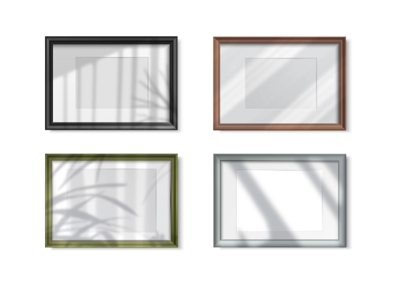 Shadow overlay effects frames realistic set isolated vector illustration