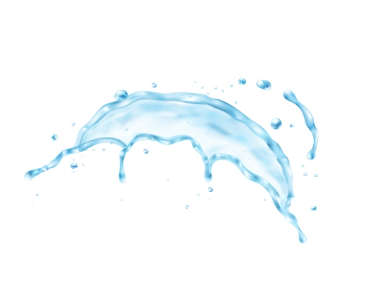 3d realistic water splash set with drops and liquid flow sprays isolated on blank background vector illustration