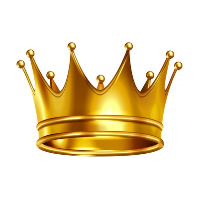 Crowns laurel wreath realistic composition with isolated image of golden crown on blank background vector illustration