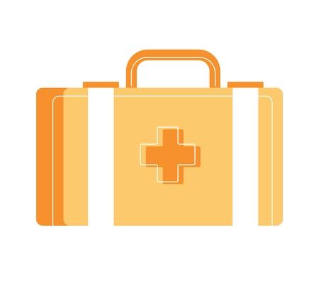 Car accident set flat composition with isolated image of portable first aid kit box vector illustration