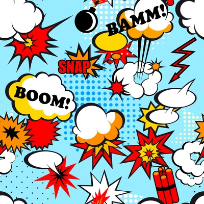 Seamless pop art background with comic speech bubbles vector illustration