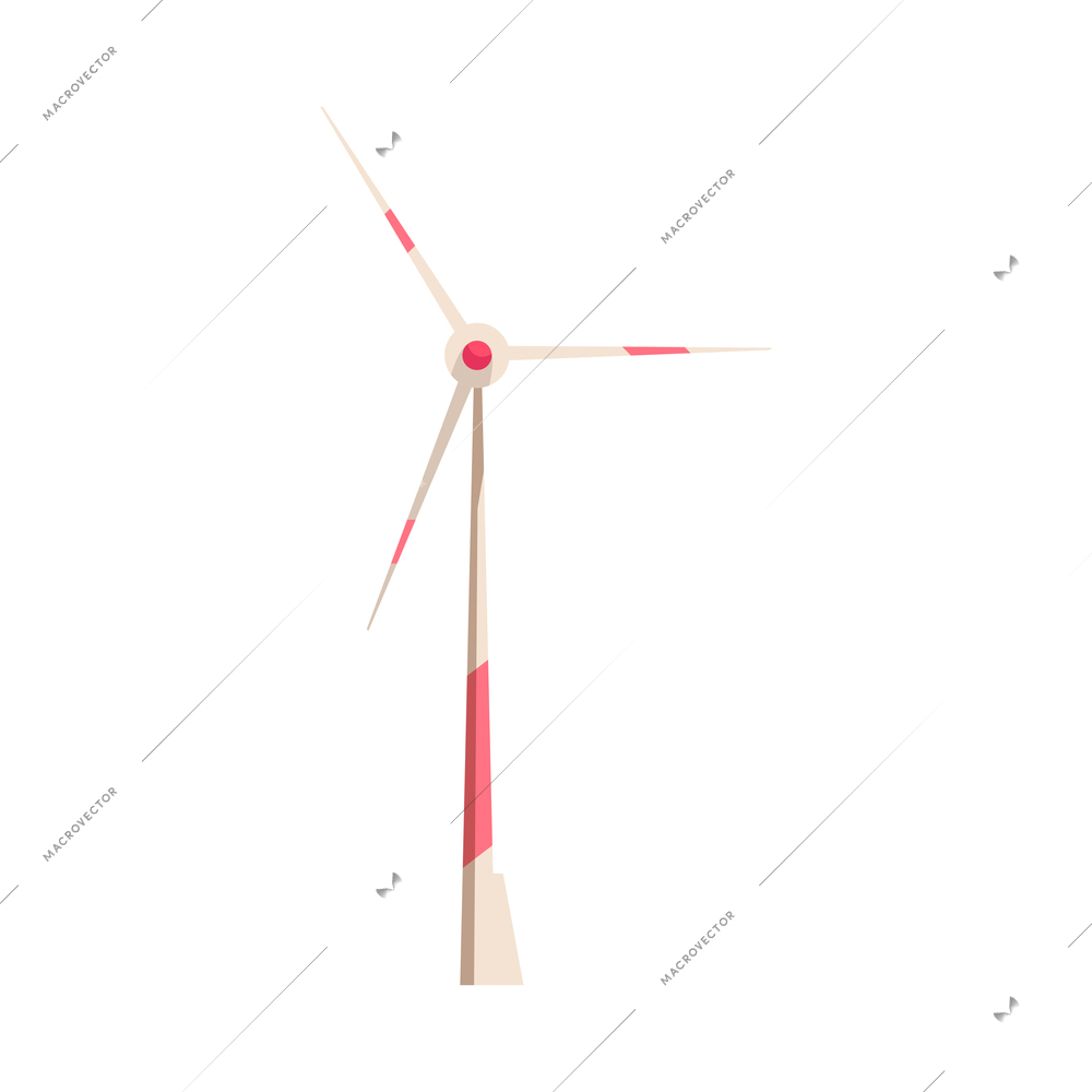 Smart city technology composition with isolated image of air vane wind turbine module on blank background vector illustration