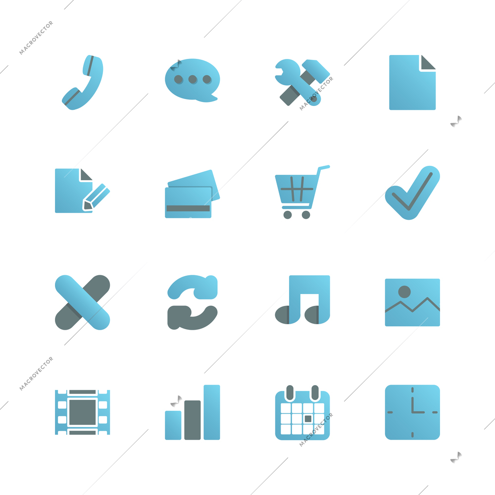 Ecommerce iconset for web store design, gradient with shadow isolated vector illustration