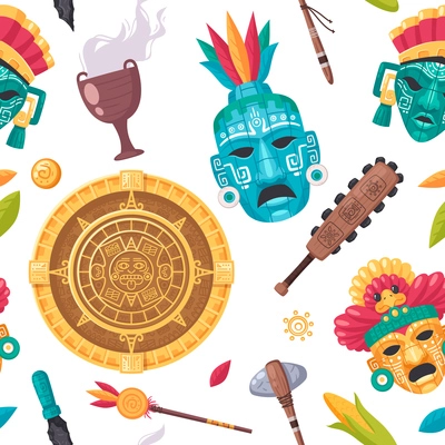 Maya Civilization Cartoon Concept Ancient Culture Vector Illustration ...