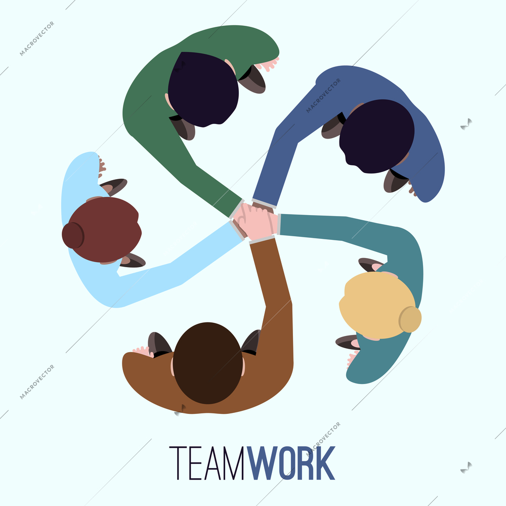Business team teamwork concept top view people vector illustration